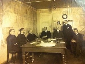 Kystcentralen ved Københavns Hovedtelegrafstation, cirka 1915. (Post & Tele Museum)